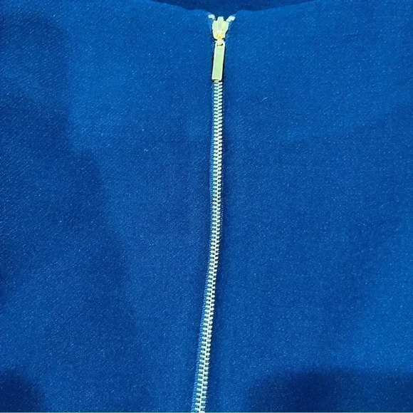 Adrianna Papell Navy Blue exposed zip back sheath mini dress with pockets - Picture 12 of 13